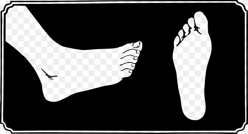 2400x1304 Big Foot Clipart Barefoot Foot Leg Clipart, Gray Sticker PNG