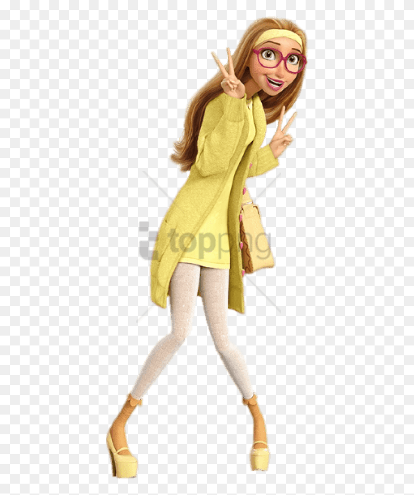 416x943 Descargar Png Big Hero 6 Honey Lemon Peace Sign Clipart 3D Animación Personaje De La Película, Muñeca, Juguete, Figurilla Hd Png