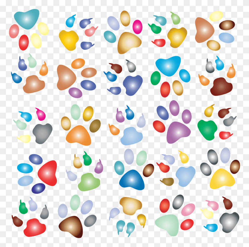 2326x2308 Big Image Animal Paw Print Backgrounds, Confetti, Paper HD PNG Download
