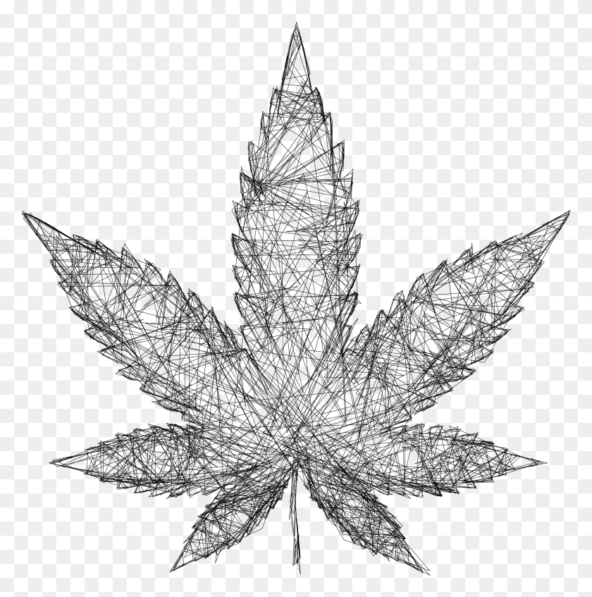 2320x2343 Big Image Cannabis Clip Art Black And White, Gray, World Of Warcraft HD PNG Download