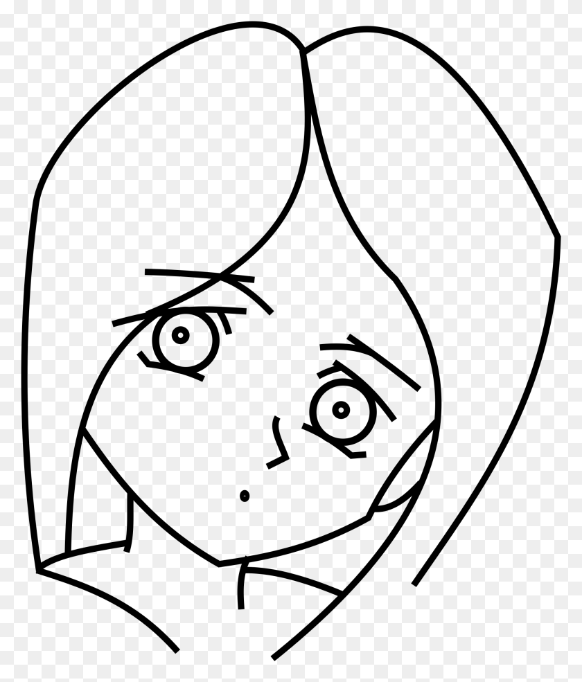 2003x2377 Big Image Cartoon Girls Face Outline, Gray, World Of Warcraft HD PNG Download