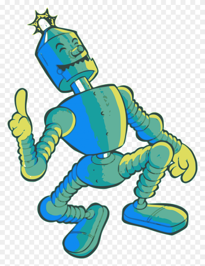 1822x2400 Big Image Cartoon Happy Robot Icon HD PNG Download