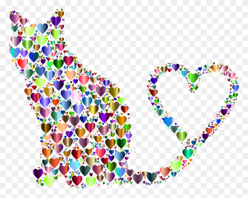 2301x1808 Big Image Cat With Heart Clipart, Pattern, Graphics HD PNG Download