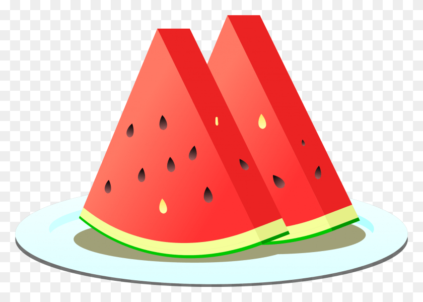 2394x1655 Big Image Clip Art Watermelon Slice, Plant, Fruit, Food HD PNG Download