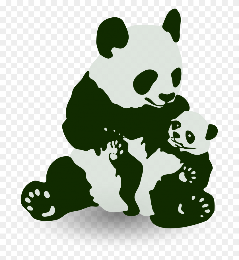 2192x2398 Big Image Clipart Image Of Panda And Its Baby, Wildlife, Animal, Mammal HD PNG Download