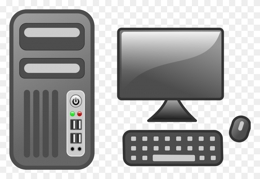 2392x1595 Big Image Computer Desktop Clipart, Electronics, Pc, Hardware HD PNG Download