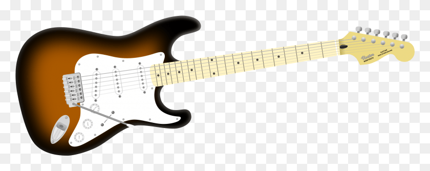 2314x813 Большое Изображение Fender Mim Strat Sunburst, Гитара, Досуг, Музыкальный Инструмент Hd Png Скачать