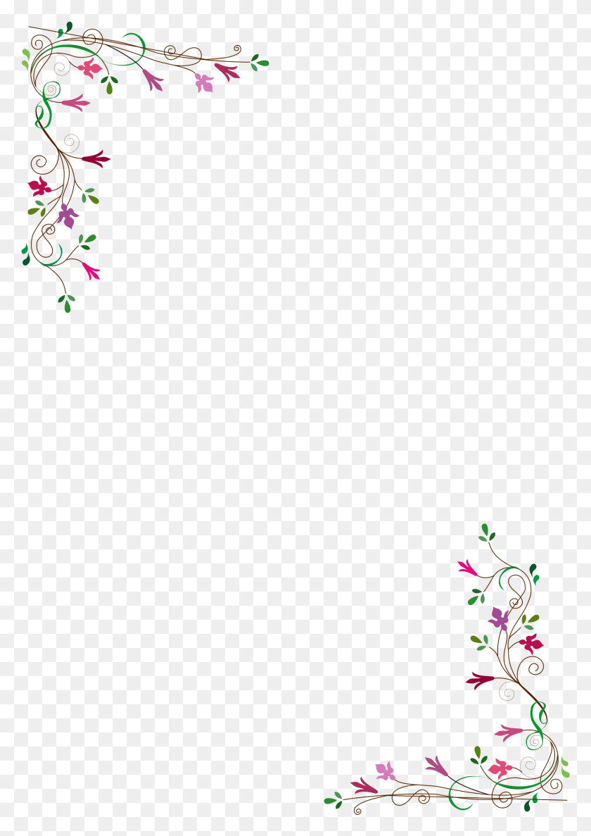 1629x2355 Big Image Flower Frame Clipart Transparent, Pattern, Ornament, Graphics HD PNG Download