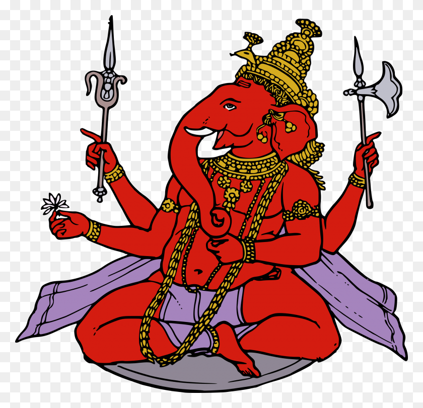 2400x2311 Big Image Ganesha Drawing Coloured, Person, Human, Leisure Activities HD PNG Download
