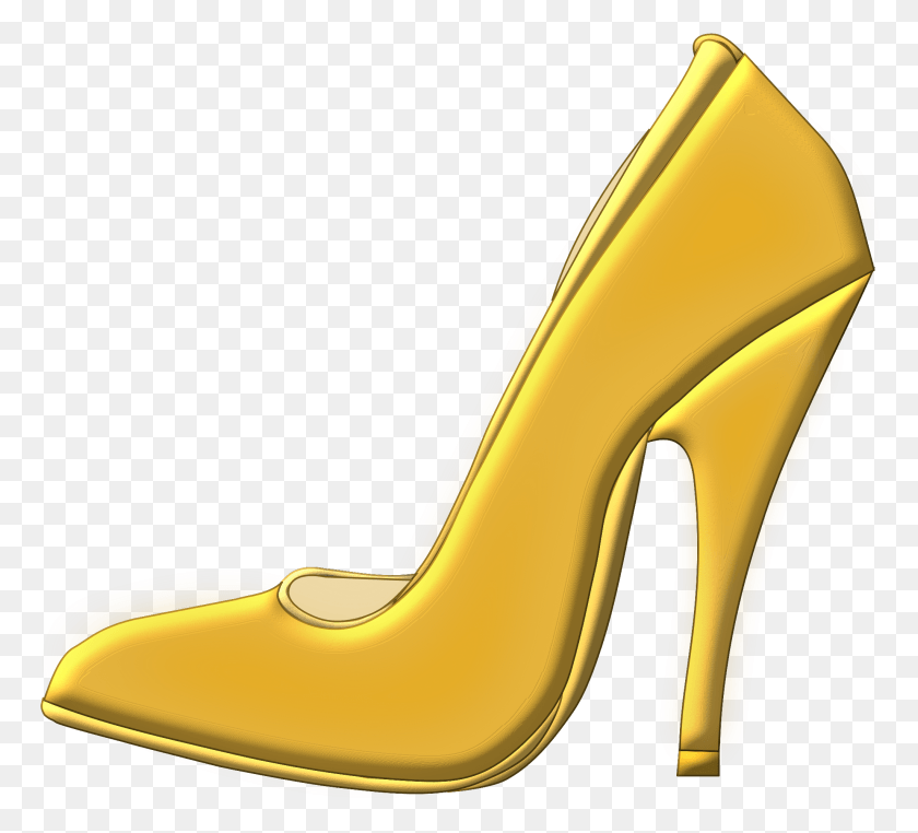 2050x1847 Big Image Golden High Heel Clipart, Clothing, Apparel, Shoe HD PNG Download