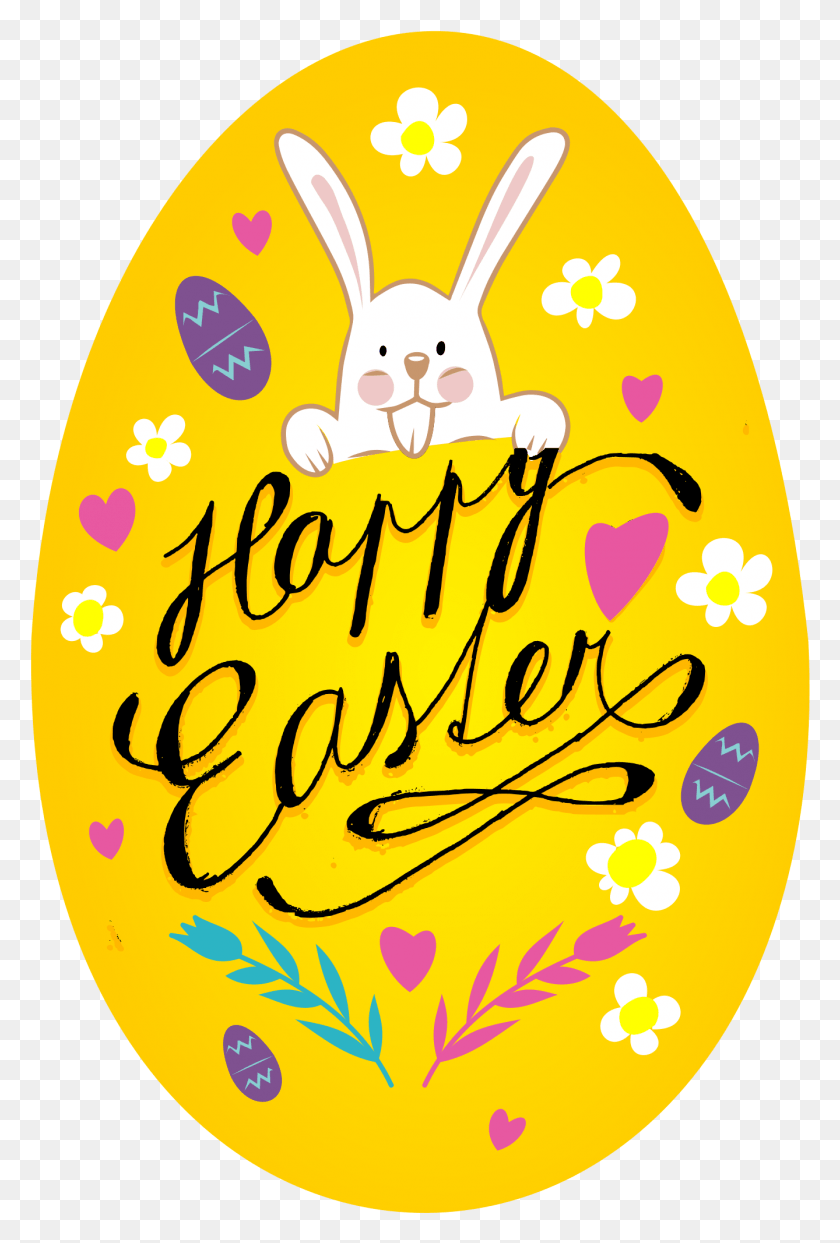 1338x2031 Big Image Happy Easter Clipart, Label, Text, Sticker HD PNG Download