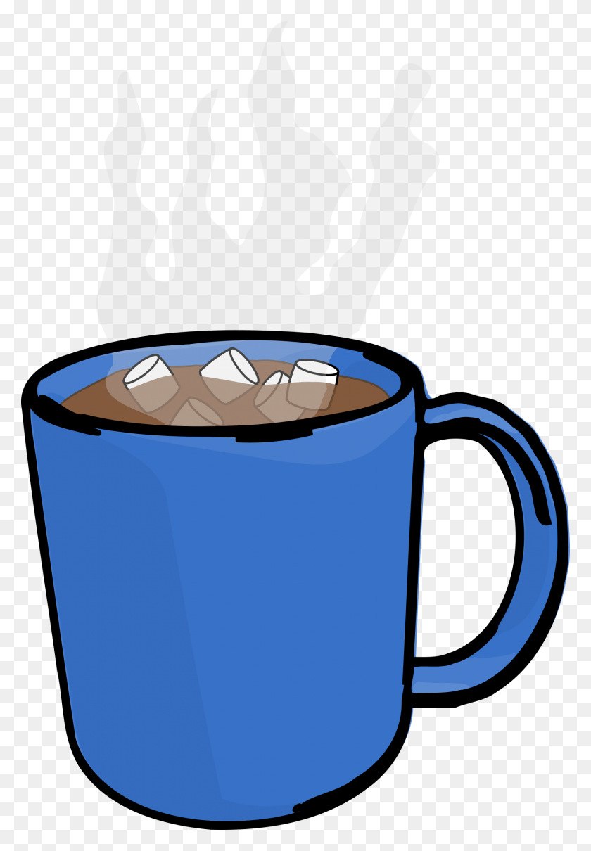 1627x2400 Big Image Hot Chocolate Blue Mug Clip Art, Coffee Cup, Cup, Latte HD PNG Download