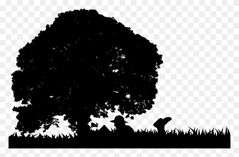 2400x1518 Big Image Man Reading Book Under Tree Drawing, Gray, World Of Warcraft HD PNG Download