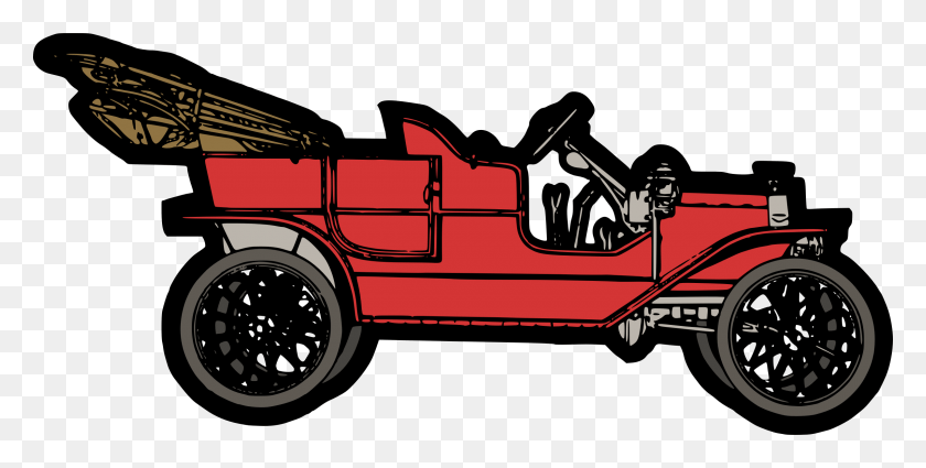 2400x1124 Big Image Model T Convertible Clipart, Fire Truck, Truck, Vehicle HD PNG Download
