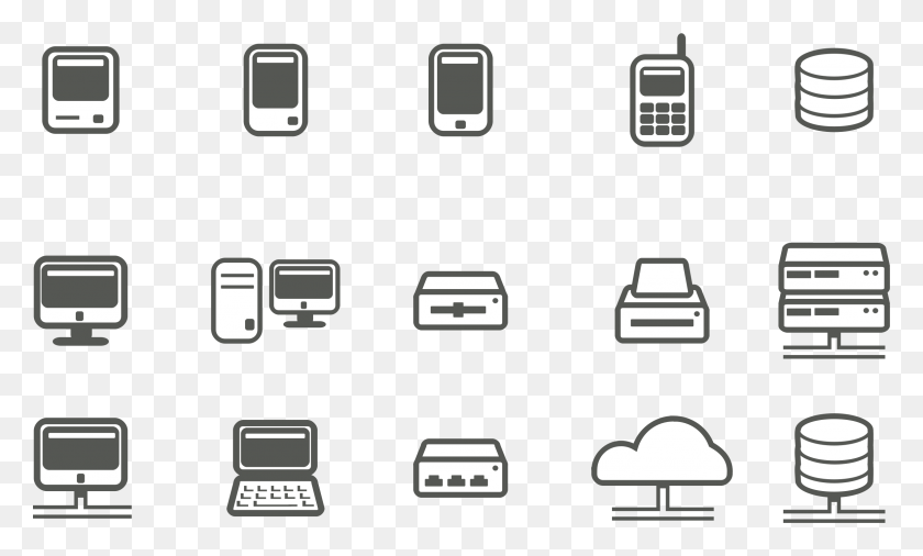 2364x1353 Big Image Network Icon Set, Mobile Phone, Phone, Electronics HD PNG Download