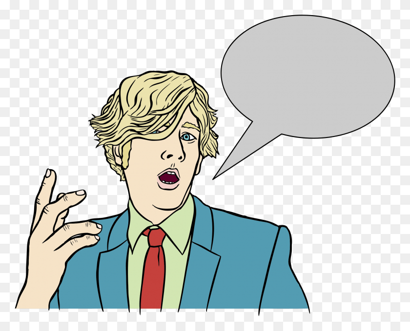 2249x1785 Big Image Person Talking With Speech Bubble, Human, Tie, Accessories HD PNG Download