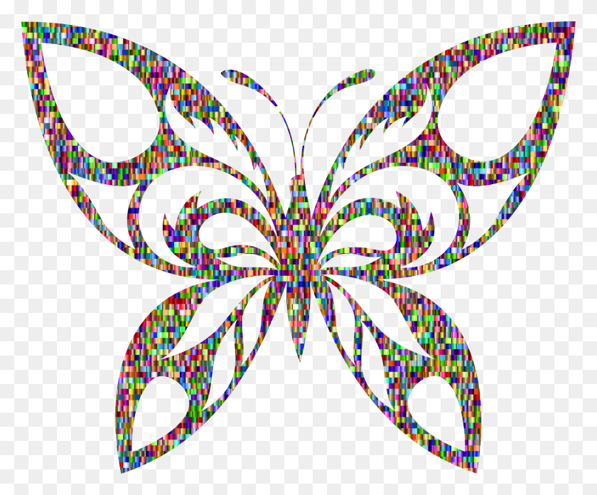 2354x1922 Big Image Tribal Butterfly, Pattern, Ornament, Fractal HD PNG Download
