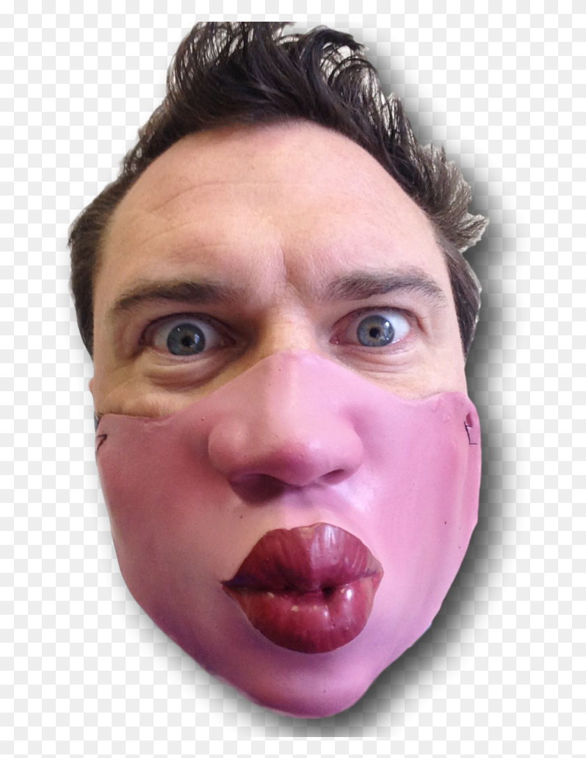 682x1025 Big Lips Kiss Half Face Mask, Person, Human, Mouth HD PNG Download