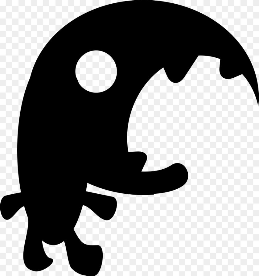 Big Mouth Monster Monstruo Icono, Silhouette, Stencil, Clothing, Hardhat Transparent PNG