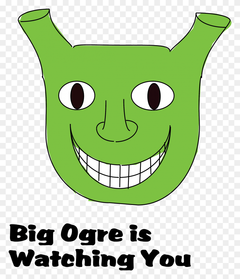 2128x2501 Big Ogre Is Watching You Smiley Green Text Leaf Plant Rubber Pants, Vegetable, Food HD PNG Download