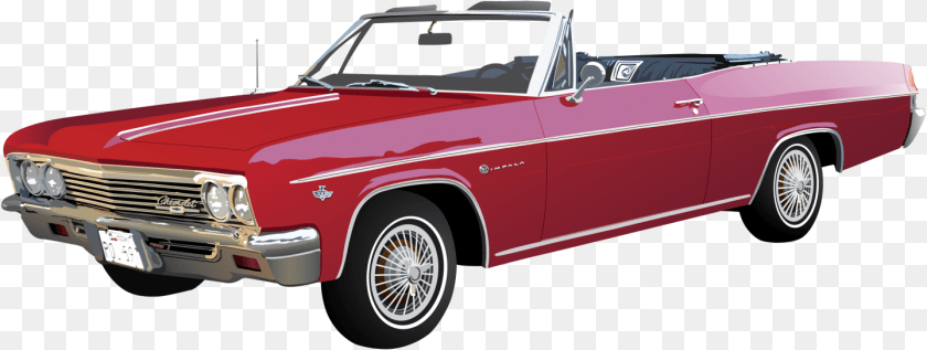 1440x543 Big Red Car Here Old Cadillac, Convertible, Transportation, Vehicle, Machine PNG