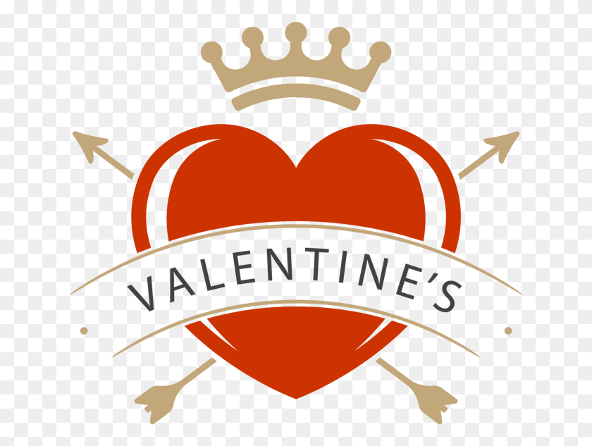 643x573 Большое Красное Сердце И Корона Со Словами Символ Valentine39S, Логотип, Товарный Знак, Ювелирные Изделия Png Скачать
