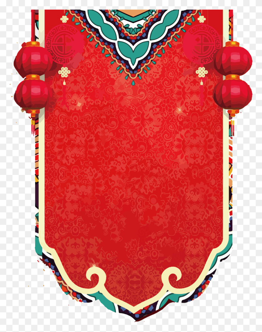 1010x1299 Big Red Traditional Chinese Style Decorative Transparent, Rug, Armor, Cushion HD PNG Download