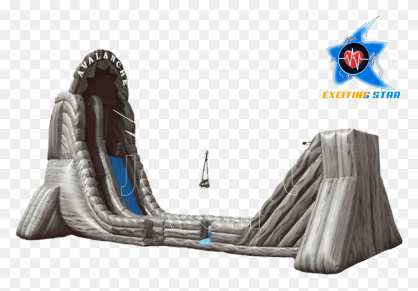 785x530 Big Rock Marble Inflatable Slide Zip Line Game Inflatable, Furniture, Clothing, Apparel HD PNG Download