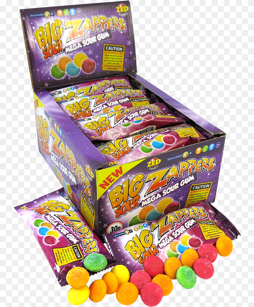 752x1015 Big Sour Zapper 30 X 30p Zed Candy Big Sour Zappers, Food, Sweets, Box Clipart PNG