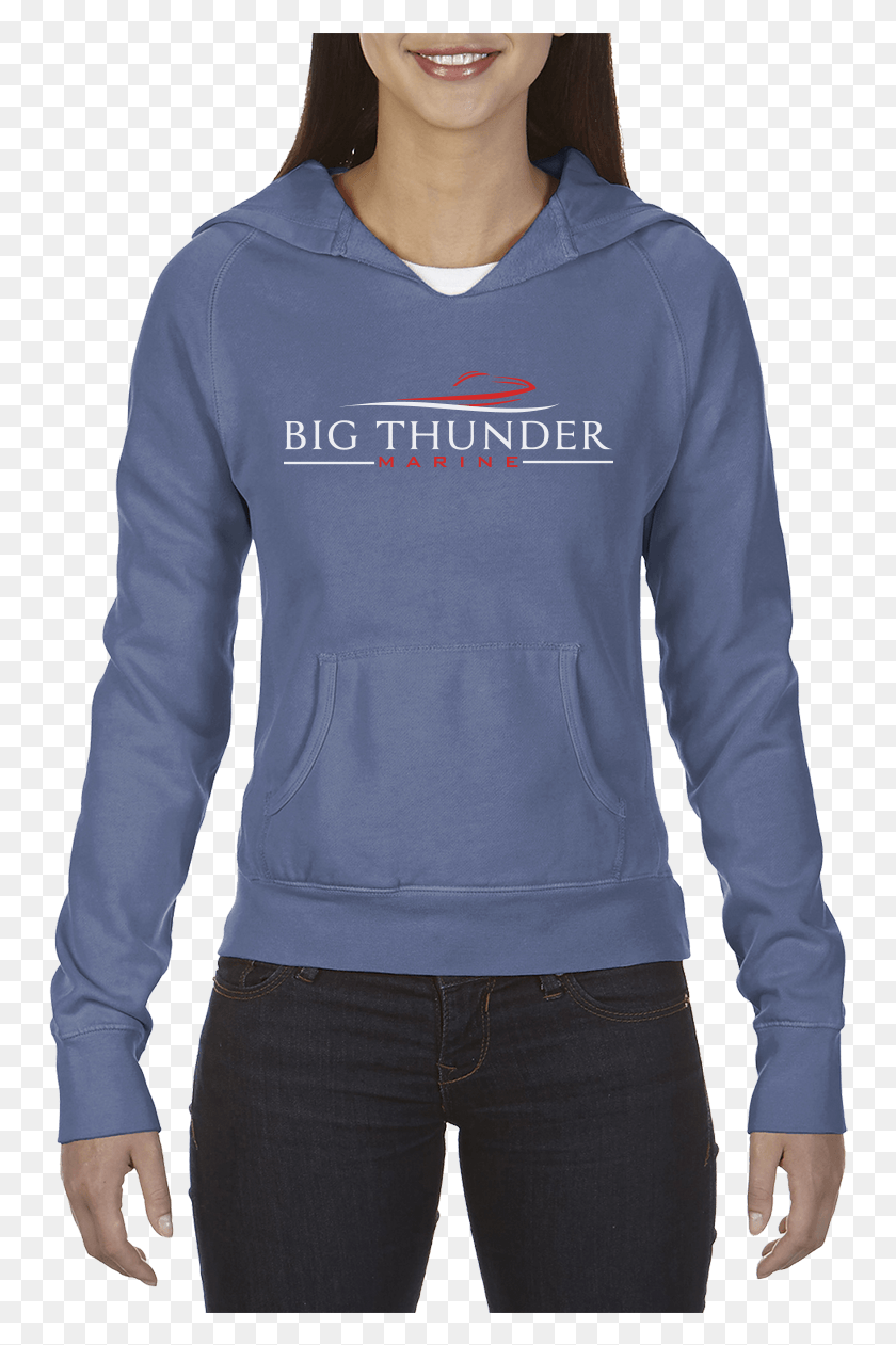 750x1201 Big Thunder Marine Women39s Hooded Sweatshirt Comfort Colors, Clothing, Apparel, Sleeve HD PNG Download