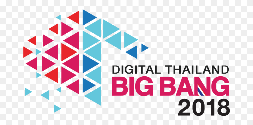 688x356 Descargar Png Bigbang Main Logo Digital Thailand Big Bang 2018, Texto, Patrón, Triángulo Hd Png