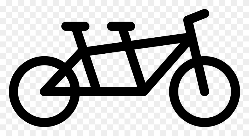980x502 Bike Svg Tandem Tandem Bicycle Icon, Vehicle, Transportation, Tandem Bicycle HD PNG Download