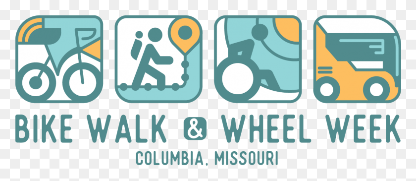 1188x465 Descargar Png Bike Walk Amp Wheel Week Logotipo De La Persona En Bicicleta Caminando Signos, Texto, Word, Número Hd Png