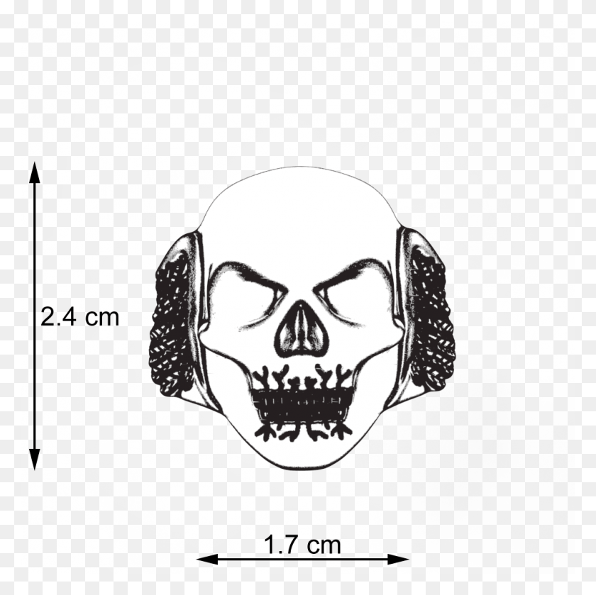 1000x1000 Biker Skull Ring Skull, Face HD PNG Download