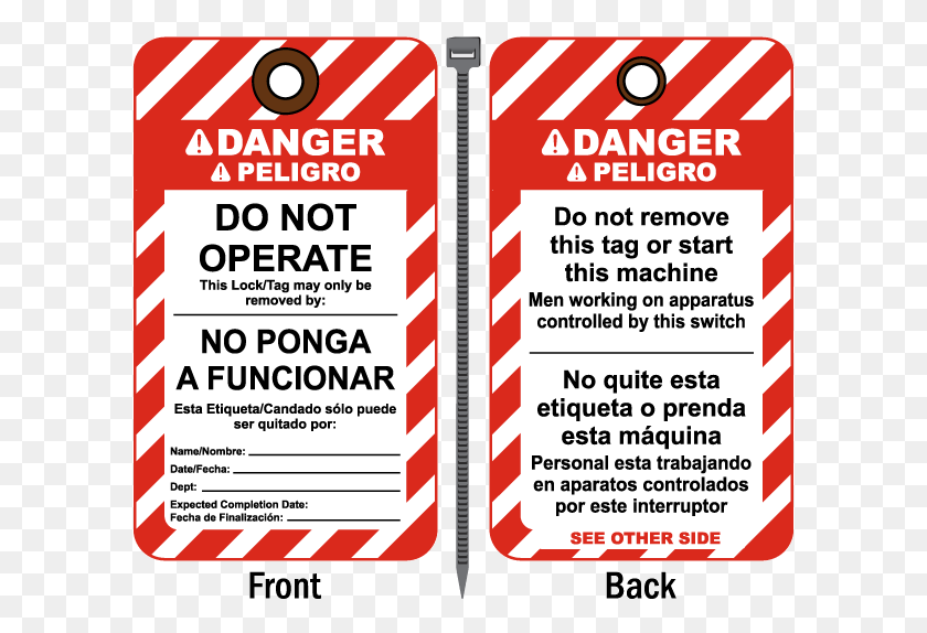 600x514 Bilingual Danger Do Not Operate Tag Lock Out Tag Out Tag, Advertisement, Poster, Flyer HD PNG Download