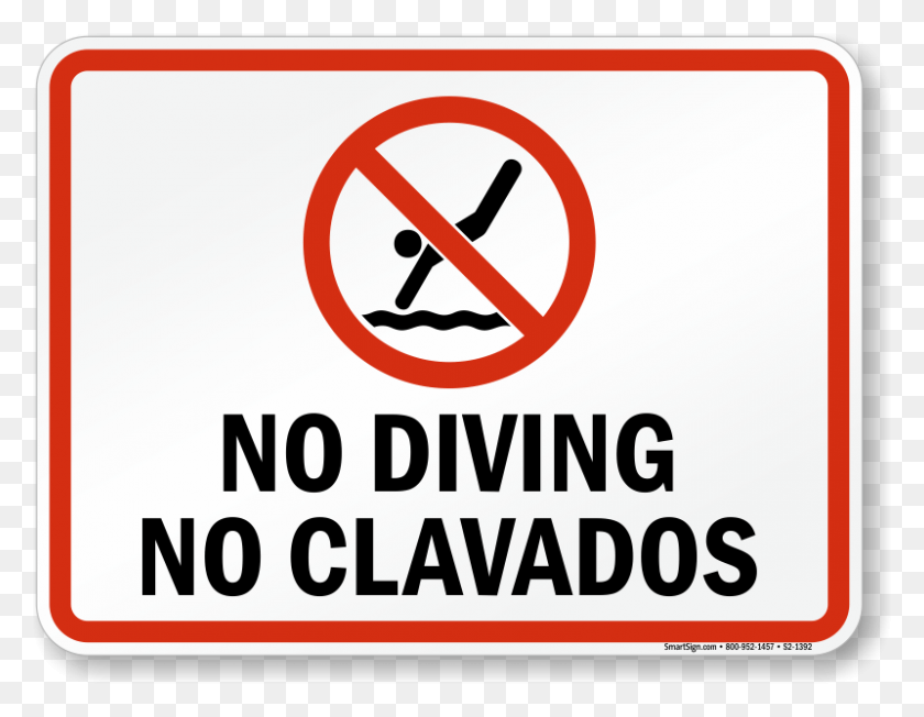 800x608 Bilingual No Diving Prohibition Sign Bilingual No Diving Shallow Water No Diving, Symbol, Road Sign, Word HD PNG Download