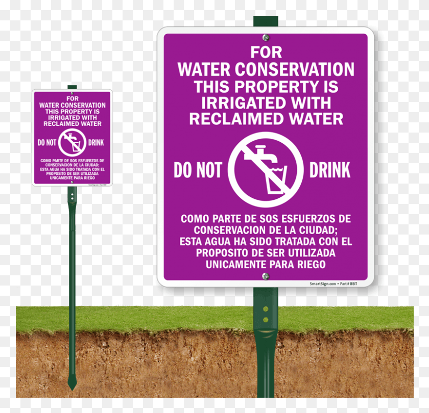 801x771 Bilingual Water Conservation Property Is Irrigated Please Be Respectful Dog Sign, Symbol, Text, Advertisement HD PNG Download