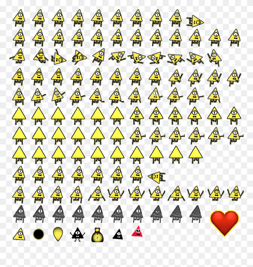 960x1018 Bill Cipher Spelunky Sprite Mods, Rug, Pac Man HD PNG Download