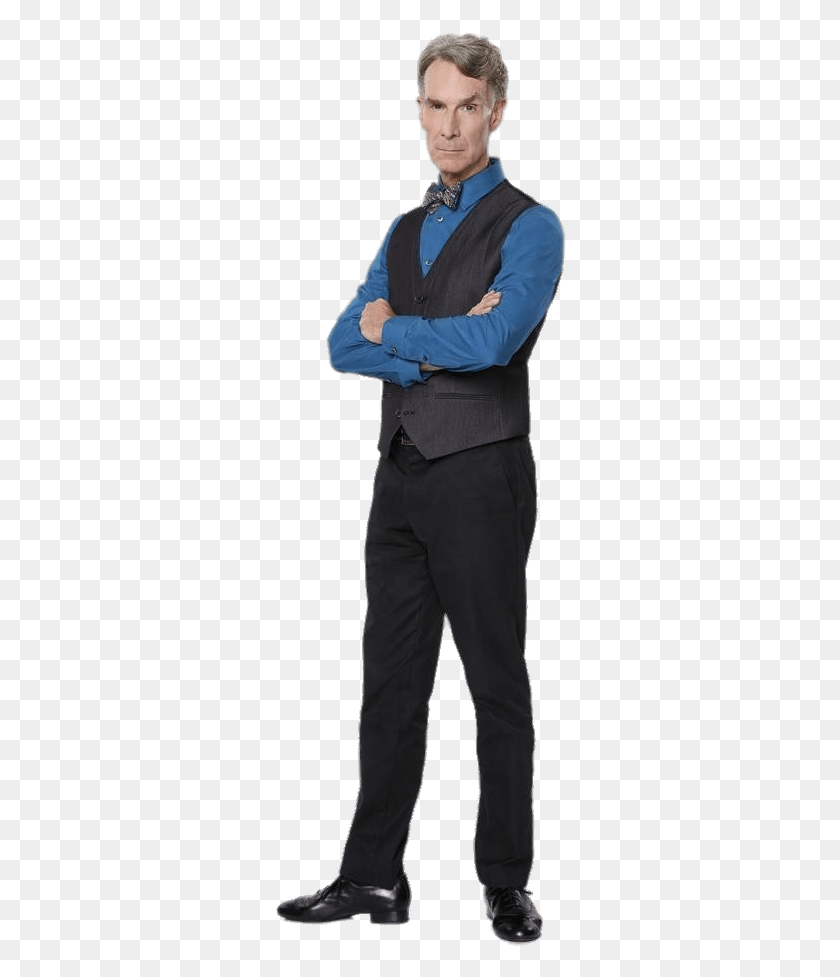 292x917 Bill Nye Arms Crossed Bill Nye Full Body, Clothing, Apparel, Suit HD PNG Download