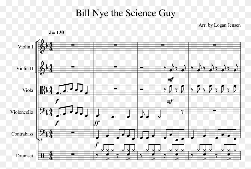 773x505 Bill Nye The Science Guy Sheet Music For Violin Viola Quiet Place Hymn Sheet Music, Gray, World Of Warcraft HD PNG Download