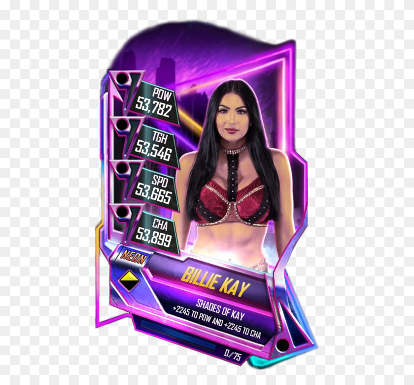 456x720 Billiekay S5 23 Neon Wwe Supercard S5 Cards, Person, Human, Game HD PNG Download