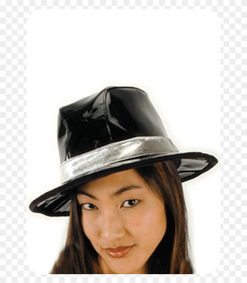 661x901 Billionaire Black Vinyl Gangster Hat At Cosplay Costume Vinyl Fedora, Clothing, Apparel, Person HD PNG Download