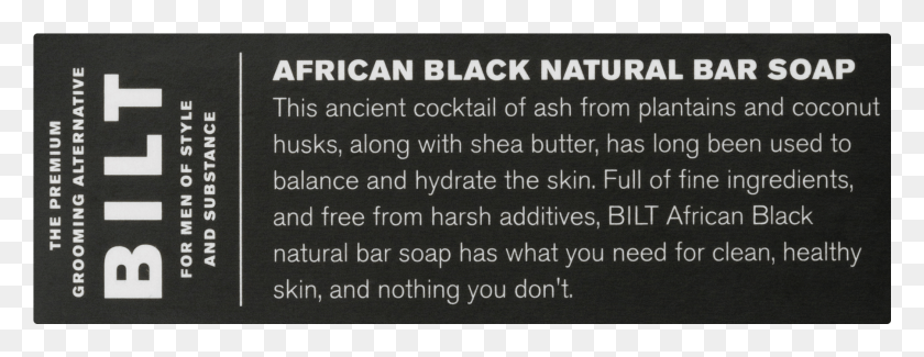 1801x614 Bilt Balance Amp Hydrate Natural Bar Soap African Black Club Mate Cola, Text, Alphabet, Word HD PNG Download