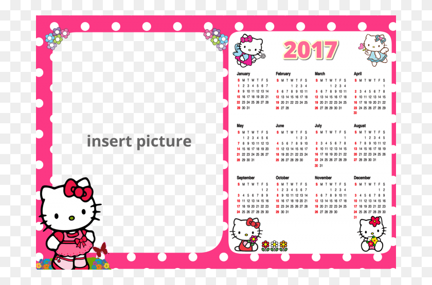 700x495 Descargar Png Bingkai Hello Kitty Hello Kitty Marco, Texto, Calendario, Menú Hd Png