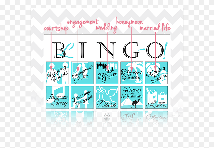 601x523 Bingo Card Showing Different Wedding Related Themes Graphic Design, Advertisement, Poster, Flyer HD PNG Download