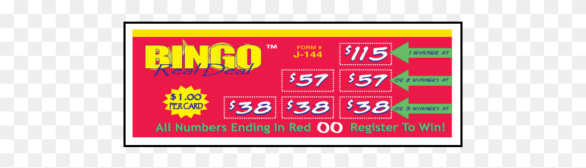 487x181 Bingo Real Deal J 144 Card Parallel, Text, Paper, Scoreboard HD PNG Download
