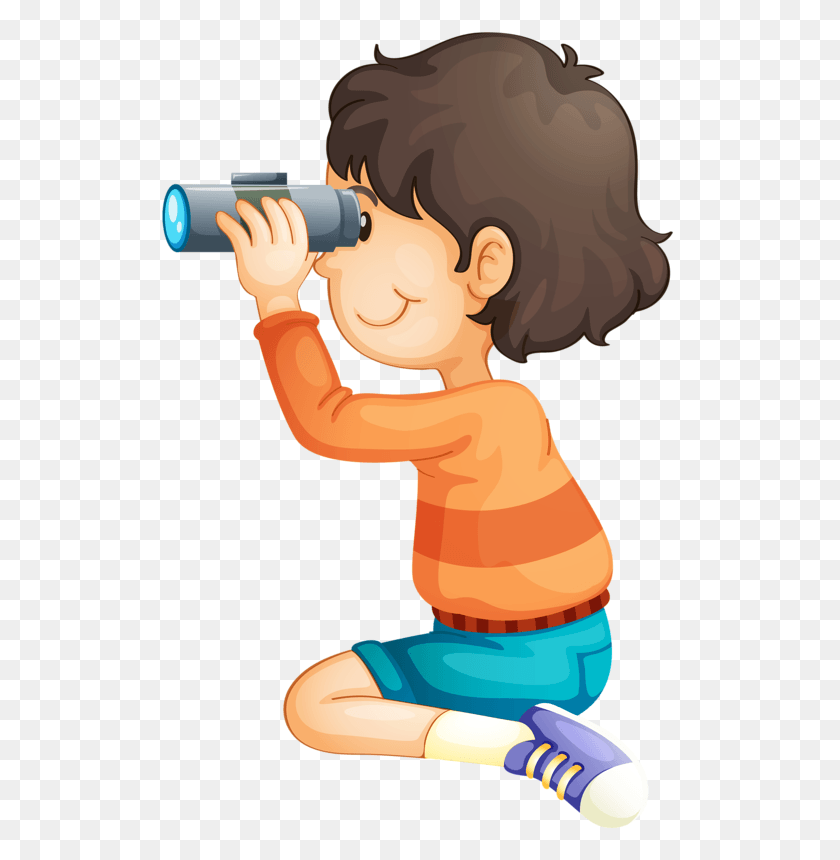 515x800 Binoculars Clip Art And Baby Boy With Binoculars, Photography HD PNG Download