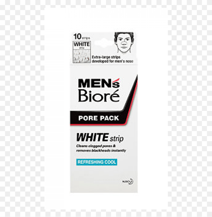 490x801 Biore Men Pore Pack White Strip 10 Strips 800x800 Graphic Design, Label, Text, Flyer HD PNG Download