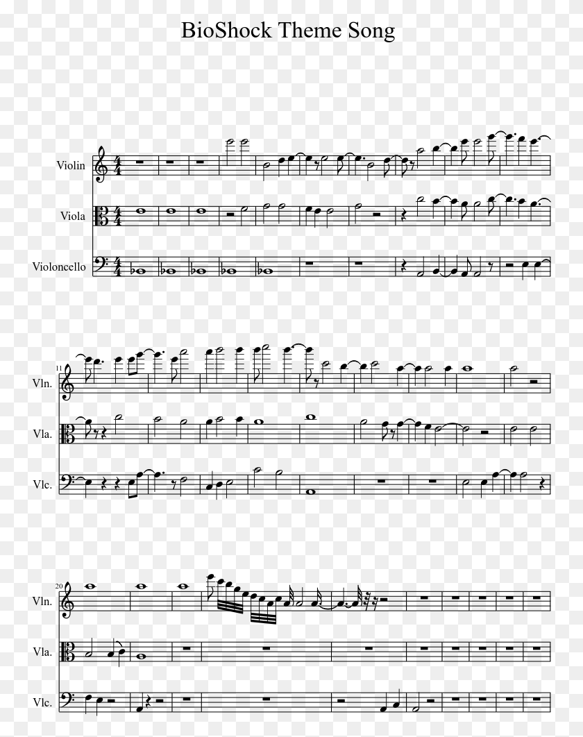 750x1002 Bioshock Theme Song Sheet Music 1 Of 2 Pages Super Mario Bros Clarinet Sheet Music, Gray, World Of Warcraft HD PNG Download