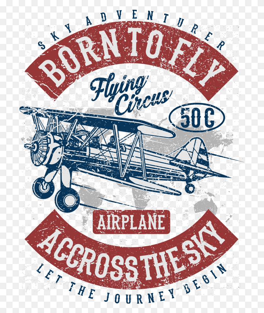 715x936 Biplane On Sky Label, Poster, Advertisement, Flyer HD PNG Download